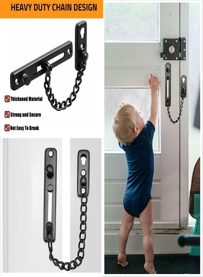 Megika 1Pack, Heavy Duty Door Chains Locks with Safety Spring, Stainless Steel Chain Lock for Inside Door with Mounting Screws, Suitable for Home, Apartment, Hotel. - Image 3