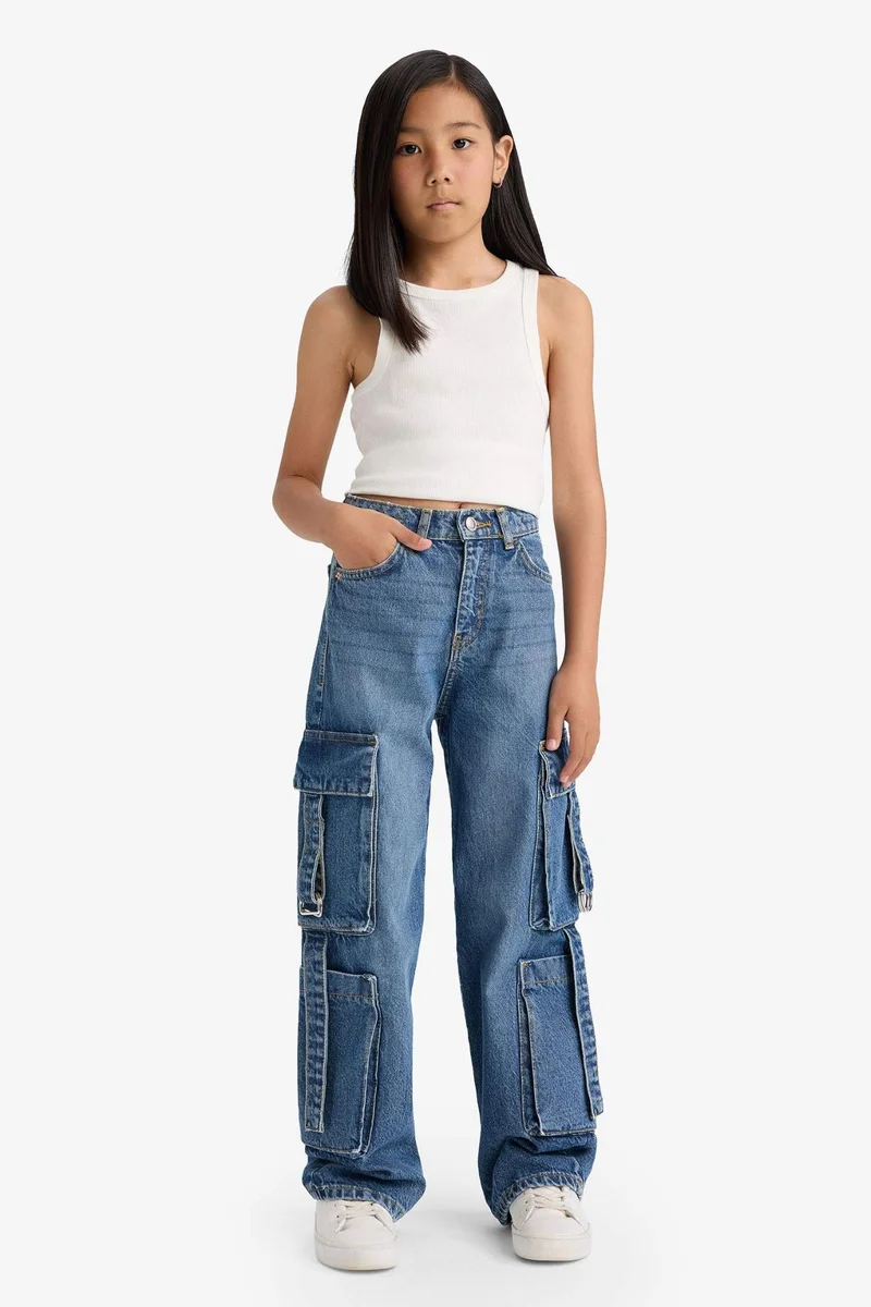 ديفاكتو Girl Wide Leg Cargo Jeans