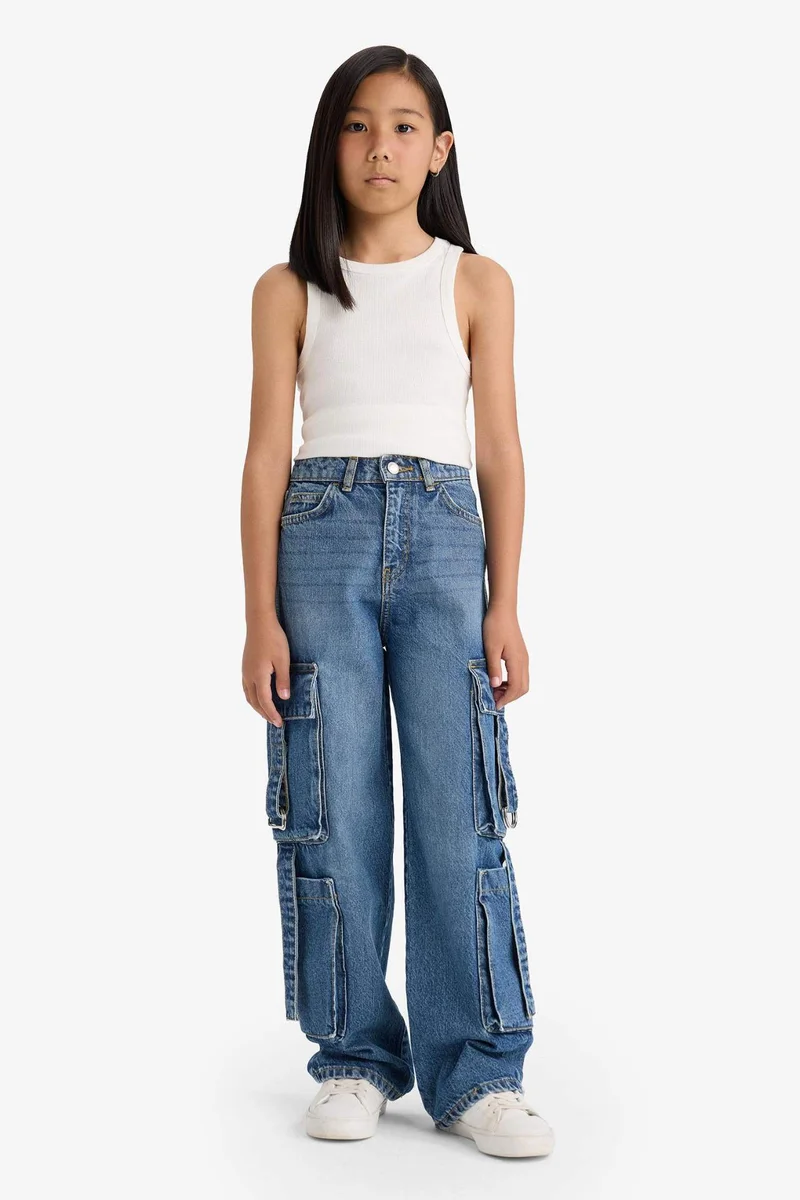 ديفاكتو Girl Wide Leg Cargo Jeans