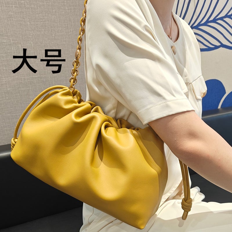 Popular Flamenco Purse Chain Lucky Bag Drawstring Bucket Cloud Bag Fashionable Single Shoulder Crossbody Bag For Women - Image 1