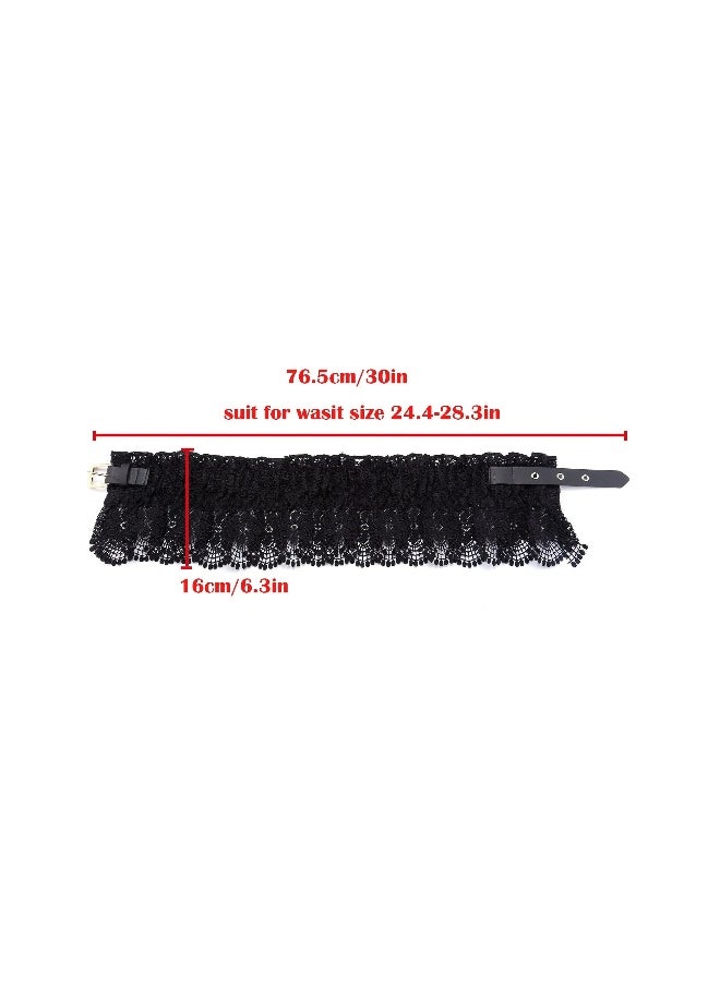 Generic Women Elastic Wide Belt Lace Stretchy Wide Waist Dress Belt Fashion Cinch Stretch Waistband Retro Trendy Ladies Belt  - Image 2
