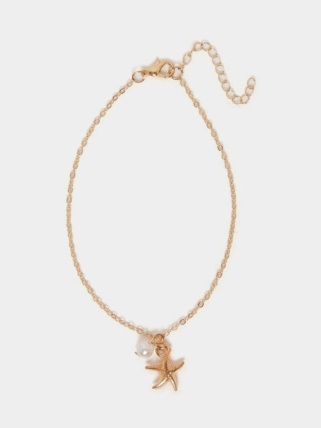 Styli Styli Starfish and Faux Pearl Charm anklet  - Image 1