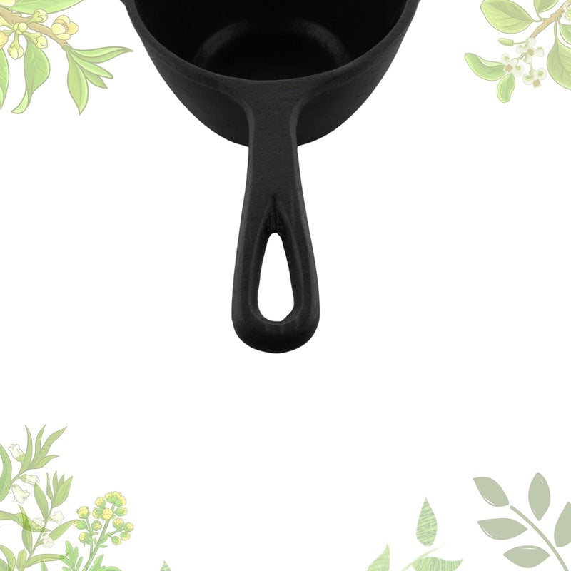 TRILONIUM Cast Iron Tadka Pan | Tempering Pan | Triple-Seasoned | Dia 11 cms | Depth 6 cms | Weight 800 GMS | Capacity 450ml - Image 5