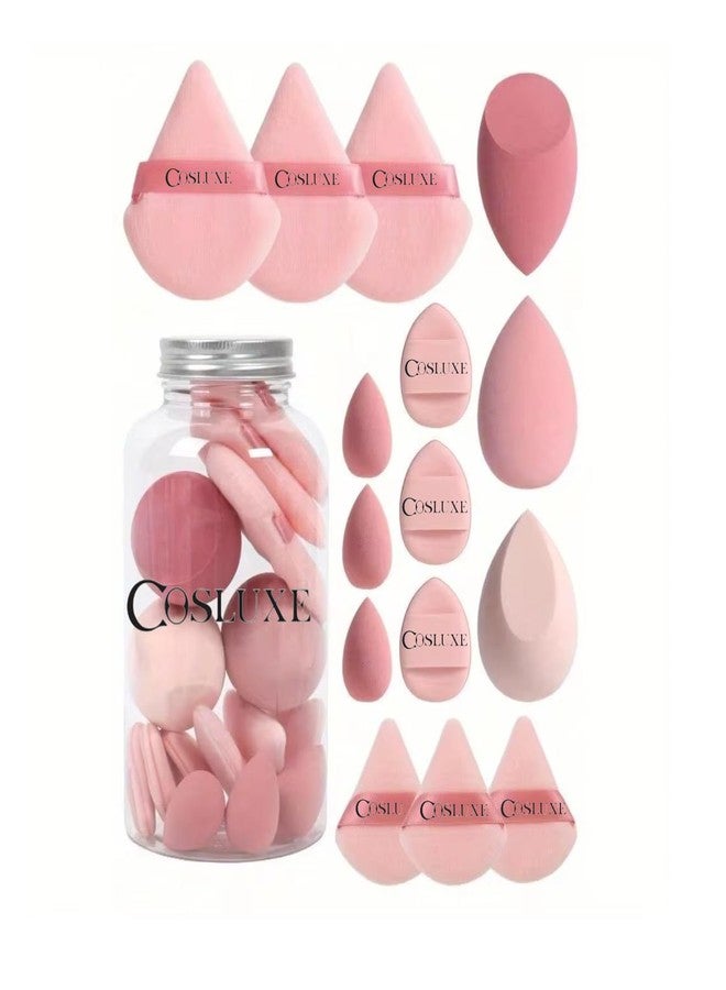 COSLUXE Makeup Sponge Set, COSLUXE Triangle Puff 15 Pcs for Liquid, Cream, and Powder, Multi-colored Makeup Sponges and Mini Sponge with Case - Multi-colored - Image 1