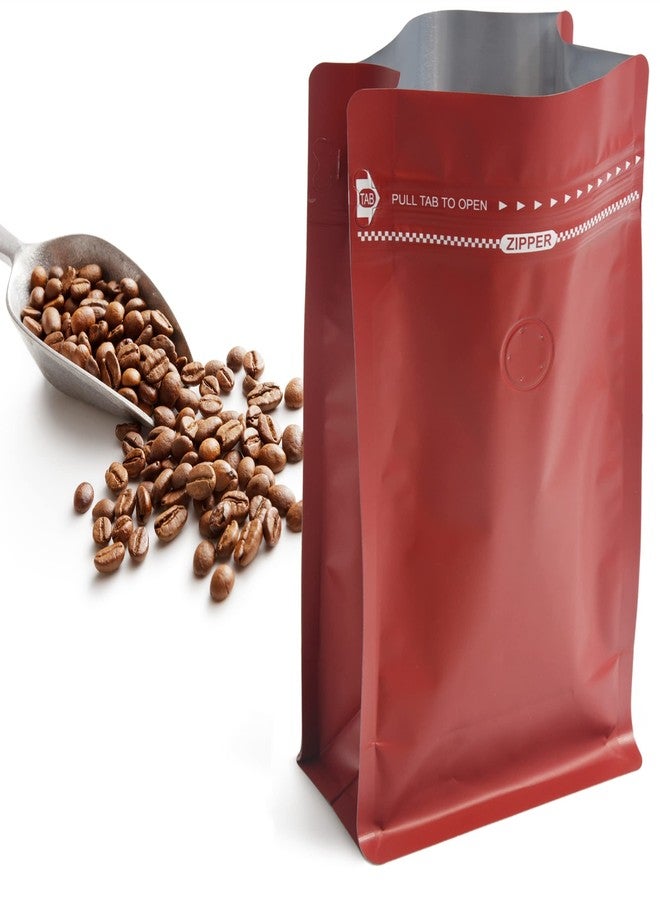 felipack 50 Count 12oz Red Coffee Bags with Aluminum Foil Liner, High Barrier Coffee Pouches with Degassing Valve, Ziplock Food Storage Bags with Pull Tape, Pack of 50, 12oz/0.75lb/340gram - Image 5