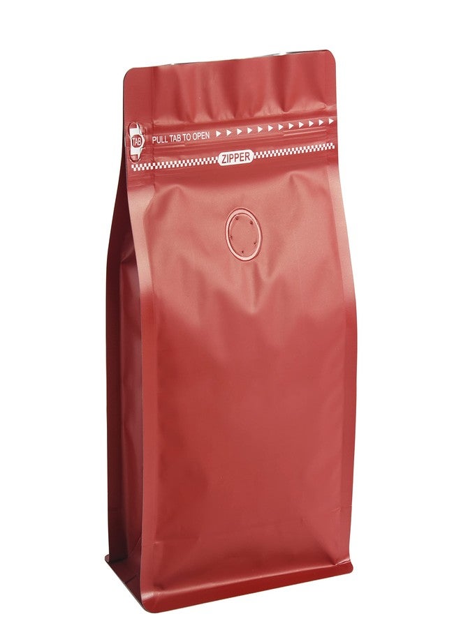 felipack 50 Count 12oz Red Coffee Bags with Aluminum Foil Liner, High Barrier Coffee Pouches with Degassing Valve, Ziplock Food Storage Bags with Pull Tape, Pack of 50, 12oz/0.75lb/340gram - Image 1