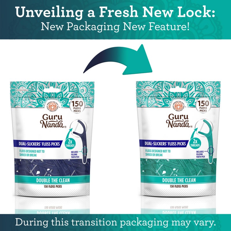 GuruNanda خيط تنظيف الأسنان GuruNanda ذو الخط المزدوج (150 قطعة) - خيط تنظيف الأسنان Dyneema ذو الخيط المزدوج مع خيط بزاوية لإزالة البلاك بفعالية - خيط تنظيف الأسنان الموصى به من قبل أطباء الأسنان، مناسب للسفر للبالغين والأطفال - بدون نكهة - Image 2