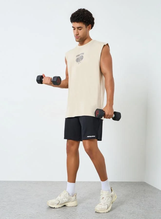 ستايلي اكتيف تيشيرت بلا أكمام بقصة واسعة للرجال