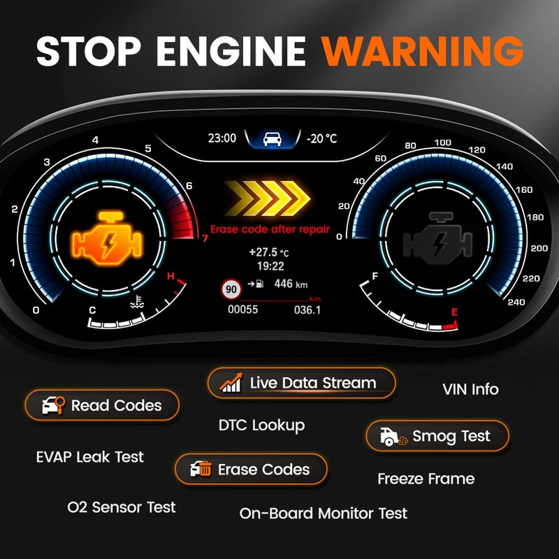 ANCEL AD530 PRO 2 in 1 OBD2 Scanner & Car Battery Tester, Car Scanner Diagnostic Tool with Live Data, 12V Battery Tester with Charging & Cranking Test, Check Engine Code Reader for 1996+ Vehicles - Image 3