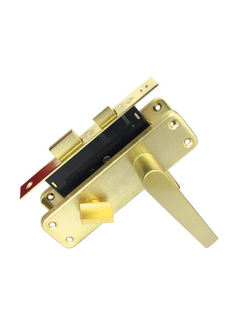 KNP KNP Door Lockset (lockbody) Complete Set with Handle and Lock Gold Color Gold 25 X 5 X 3centimeter 