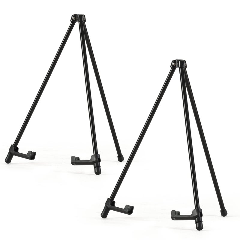 Somime 14 High Tabletop Instant Display Easel  Black Steel Small Tripod Easel Stand with Adjustable Holders for Pictures Paintings Posters and Store Signs2 Pack