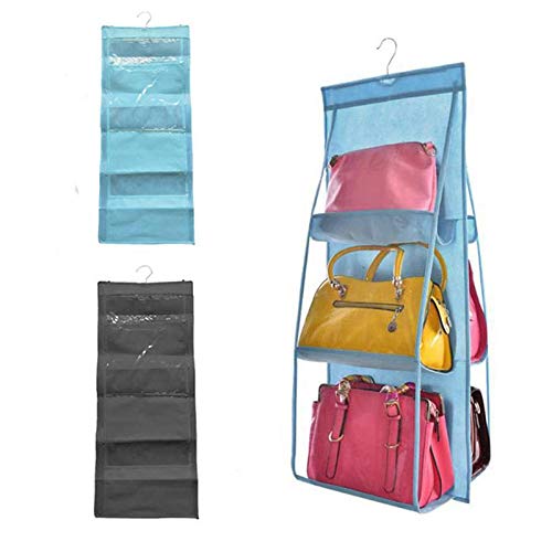 VEEMIZO VEEMIZO 6 Pocket Foldable Hanging Purse Handbag Organizer for Storage Ladies Women Clear Hand Bag Storage Organizer  - Image 5