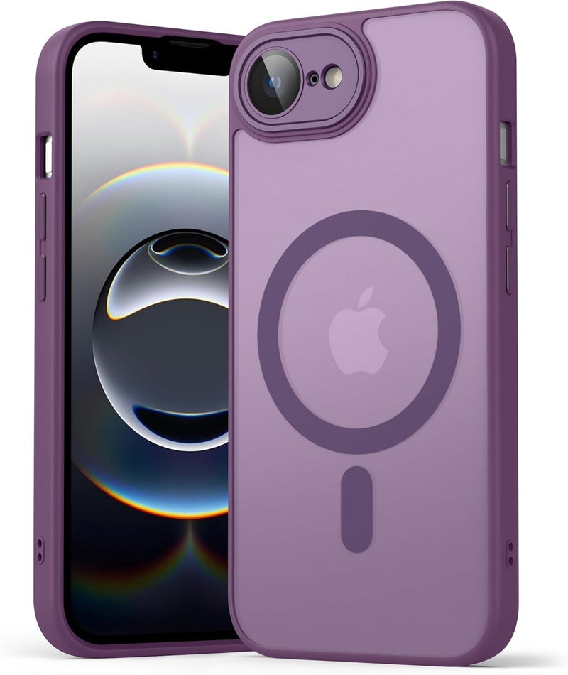 Demark Strong Magnetic for iPhone 16e/17e with MagSafe, 10FT Drop Resistant Matte Skin Feeling Back Cover Shockproof Slim Fit foriPhone 16e/17e Phone Case Cover (Dark Purple) - Image 1