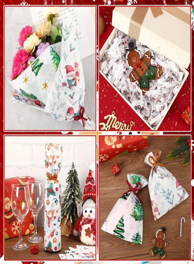 SANNIX 100 Sheets Christmas Tissue Paper, 20×14 Inch Holly Berry Watercolor Art Gift Wrapping Paper for Gift Wrapping DIY Crafts Winter Christmas Party Gift Decoration - Image 4