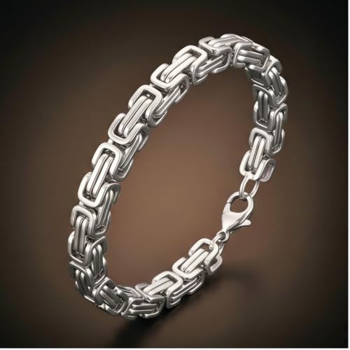 THE MEN THING MASCULINE BYZANTINE - 4mm Pure Stainless Steel Bracelet American trending Style, 7 inch with Lobster Claw Buckle for Men & Boys - Image 5