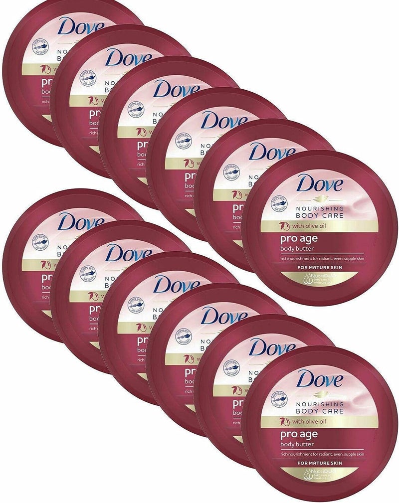 12 Pack of 250ml Dove Nourishing Body Care Pro Age Body Butter with Olive Oil