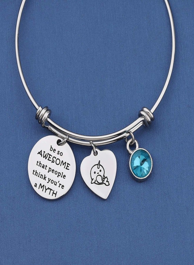 MYOSPARK Narwhal Gift Be So Awesome That People Think You're A Myth Narwhal Bracelet Sea Jewelry Inspirational Gift For Women (Awesome Myth Narwhal Bracelet) - Image 3