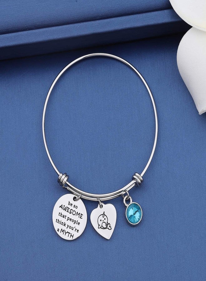 MYOSPARK Narwhal Gift Be So Awesome That People Think You're A Myth Narwhal Bracelet Sea Jewelry Inspirational Gift For Women (Awesome Myth Narwhal Bracelet) - Image 2