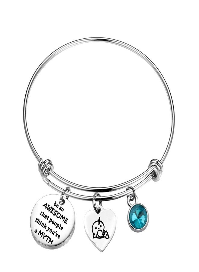 MYOSPARK Narwhal Gift Be So Awesome That People Think You're A Myth Narwhal Bracelet Sea Jewelry Inspirational Gift For Women (Awesome Myth Narwhal Bracelet) - Image 1