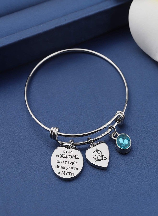 MYOSPARK Narwhal Gift Be So Awesome That People Think You're A Myth Narwhal Bracelet Sea Jewelry Inspirational Gift For Women (Awesome Myth Narwhal Bracelet) - Image 4