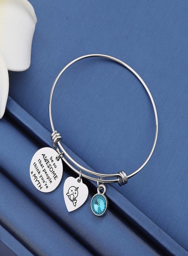 MYOSPARK Narwhal Gift Be So Awesome That People Think You're A Myth Narwhal Bracelet Sea Jewelry Inspirational Gift For Women (Awesome Myth Narwhal Bracelet) - Image 5