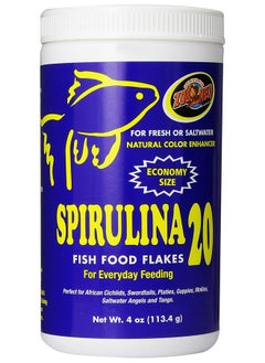 Zoo Med Spirulina 20 Flake Fish Food, 4-Ounce