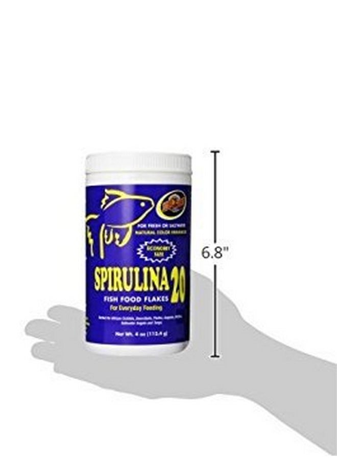 Zoo Med - Zoo Med Spirulina 20 Flake Fish Food, 4-Ounce - Image 1