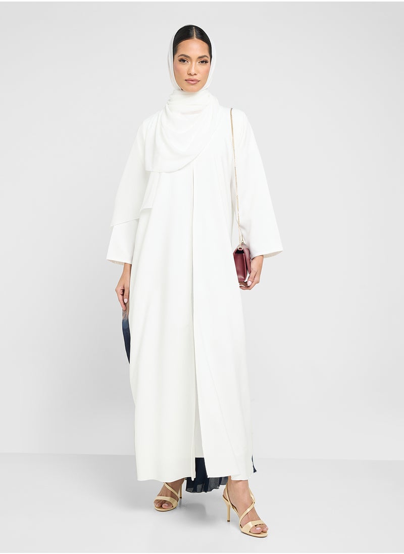 Khizana Print Abaya With Back Pleat & Sheila  - Image 5