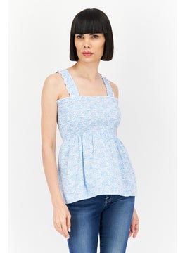 Women Square Neck Sleeveless Allover Print Top, Light Blue - pzsku/Z7A7E72D95EE7FB8B9332Z/45/_/1724351029/d6f25620-aeb4-4cae-9075-62a3a7a44618