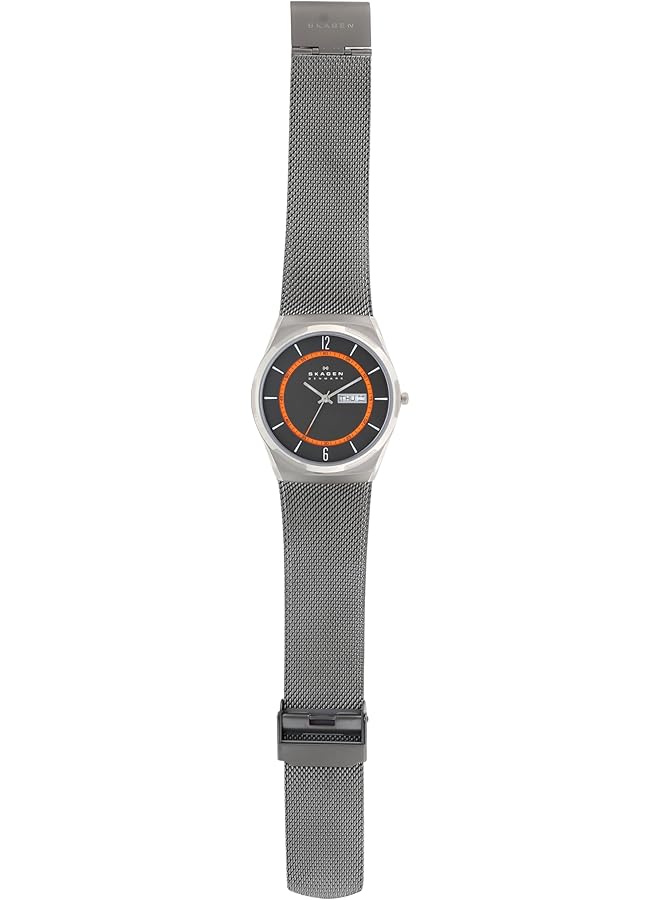 Skagen Men Titanium Watch With Orange Accents - Image 4