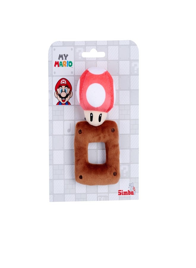 Simba My Mario Baby Plush Rattle - 6-Inch Mushroom Grab Toy for Infants - Image 1