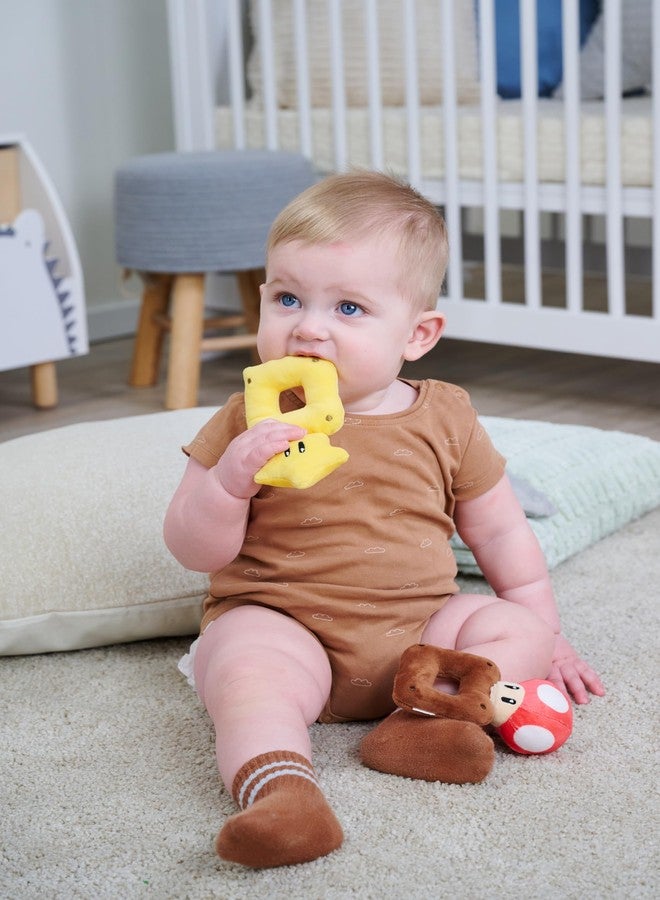 Simba My Mario Baby Plush Rattle - 6-Inch Mushroom Grab Toy for Infants - Image 2