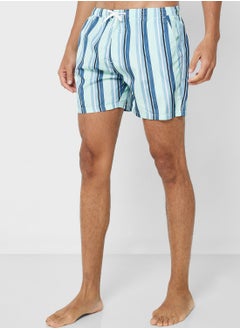 Bravesoul Mens 50D Poly Stripe Printed Swimshort