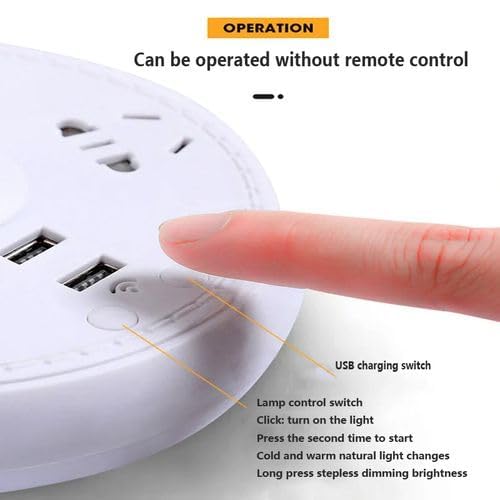 EVERMALL Socket Desk LampSmart MultiFunction Desktop Lamp with Remote Control USB Plug in Small Table Lamp with Phone Holder Creative for Home Office Eye Protection Night Light Soft Warm Light - Image 2