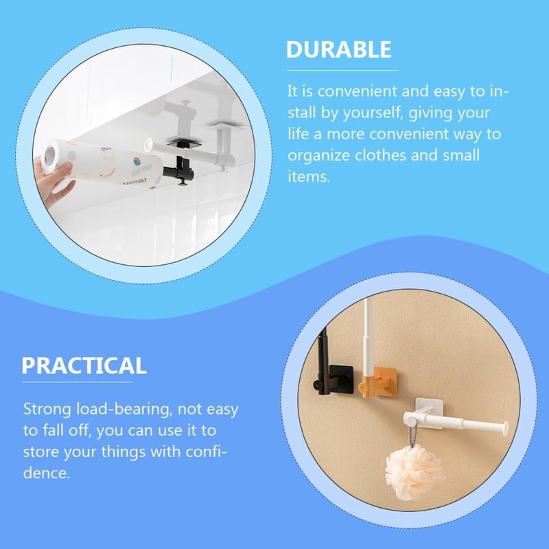 IMIKEYA L-Shaped Retractable Wall Hook White, Punch-Free Nailless Utility Hanging Hook for Scrunchie Storage, Adhesive Mount Organizer for Home and Bathroom Use, - Image 5