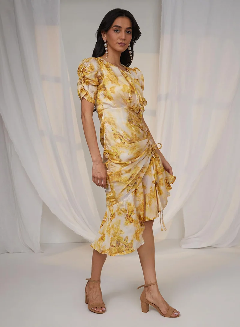 PINACOLADA Floral Ruched Dress