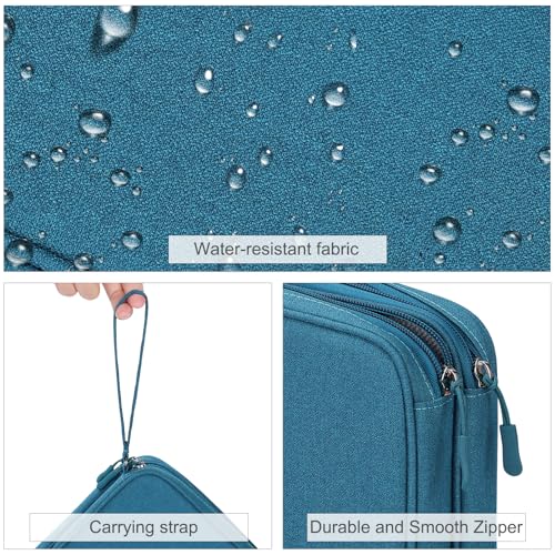 FYY Electronic Organizer, Extra Large Travel Cable Organizer Bag Pouch Portable Waterproof Double Layers All-in-One Storage Bag for iPad, Cable, Power Bank, Laptop Charger for Office/Home, Dark Green - Image 4