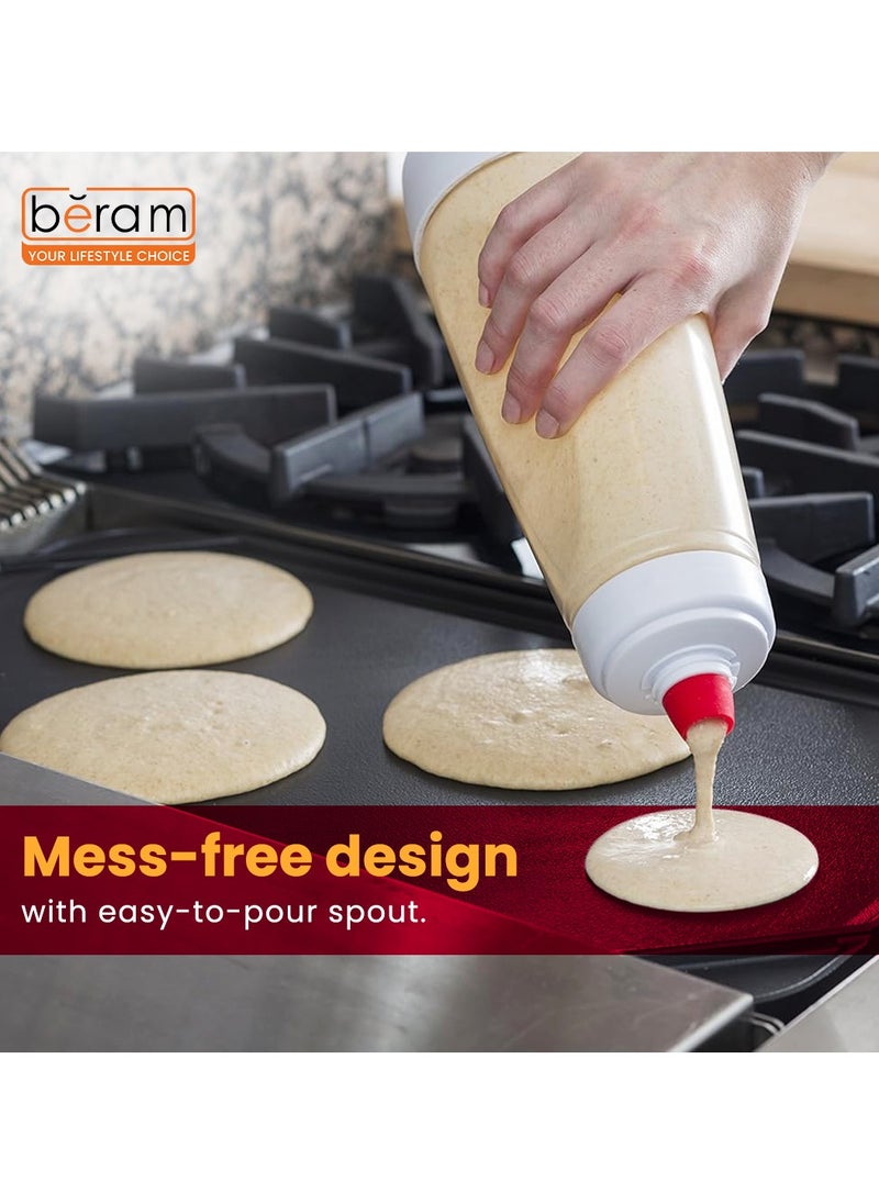 Beram Pancake Mixer with Wire Whisk, Hand Batter Dispenser, 2 in 1 Baking Tool, Bottle Shaker for Cupcakes, Crepes, Muffins and More  - Image 4
