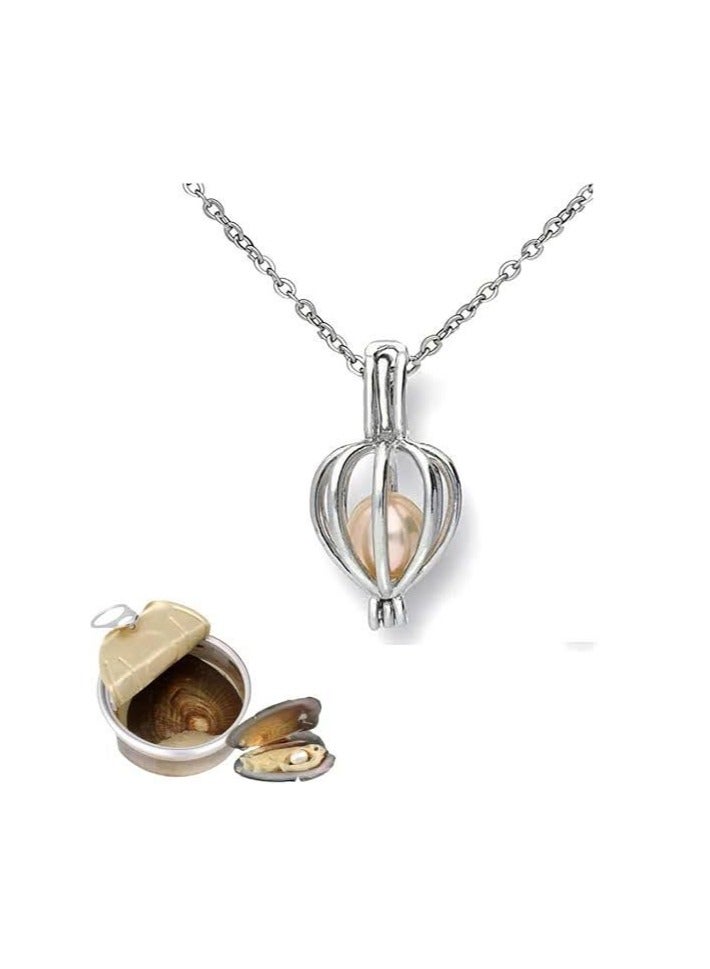 maya accessories Pearl Kit, Pearl Kit Box Pearl in Oyster, DIY Creative Necklace Jewelry Gift Set, Fashion Creations Kit with Pendant Necklace Durable for Women Girls, bamboo  - Image 2