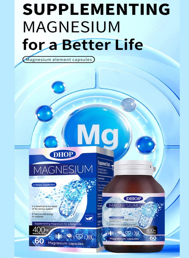 DHOP Magnesium Glycinate High Absorption 400MG 60 Veg Capsules - Image 5