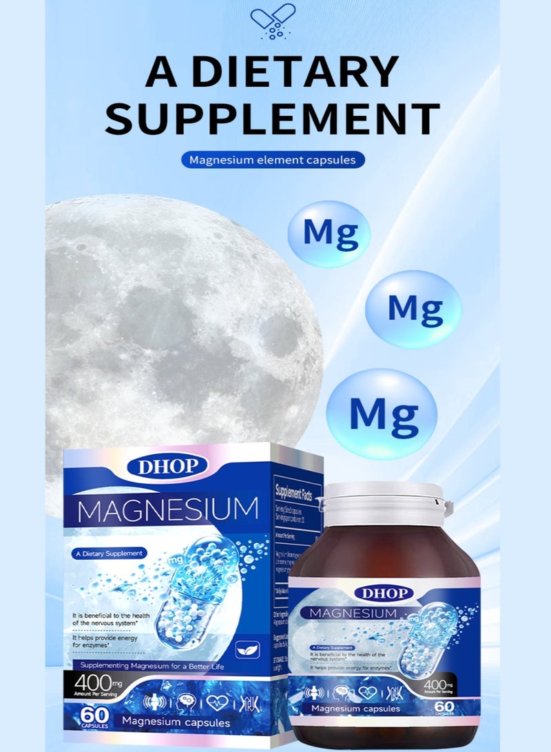 DHOP Magnesium Glycinate High Absorption 400MG 60 Veg Capsules - Image 4