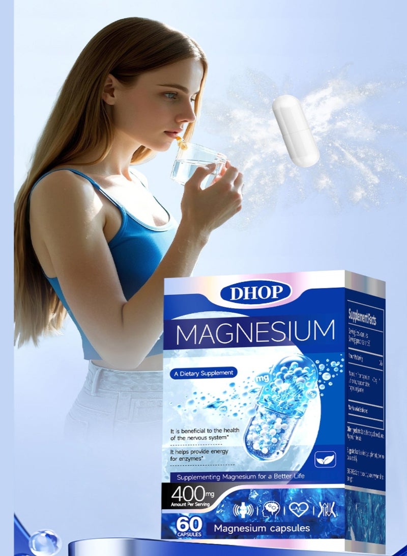 DHOP Magnesium Glycinate High Absorption 400MG 60 Veg Capsules - Image 2