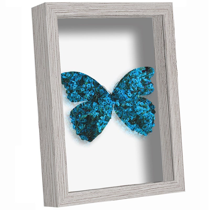 PICRIT Shadow Box Frame 11x14 Display Case Box ذات الزجاج الحقيقي العالي والأسود لتذكارات الأطفال عناصر حفلات الزفاف تذاكر وصور رمادية - Image 1