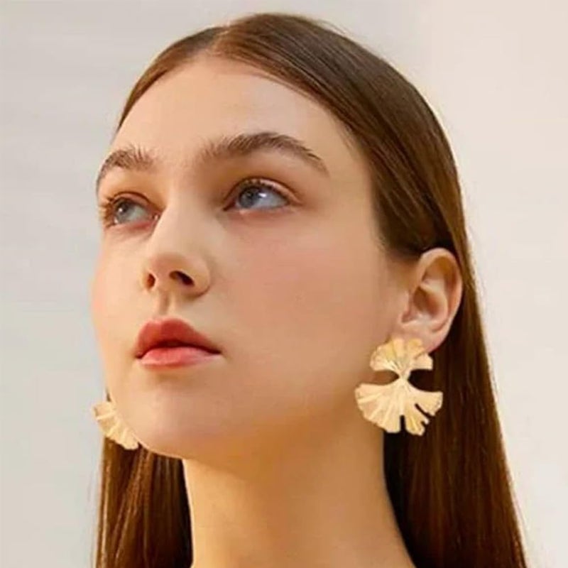 FIFATA Statement Earrings for Women Rattan Earrings Big Gold Geometric Drop Dangle Earrings Set Beach Essentials Hypoallergenic for Sensitive Ears - Image 3
