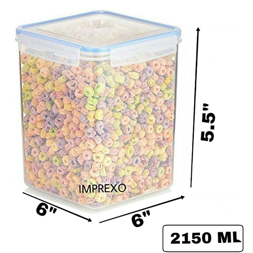 IMPREXO airtight plastic containers for kitchen storage containers for kitchen airtight kitchen containers (Pack of 6, 2150 ML) - Image 2