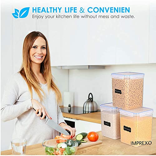 IMPREXO airtight plastic containers for kitchen storage containers for kitchen airtight kitchen containers (Pack of 6, 2150 ML) - Image 4