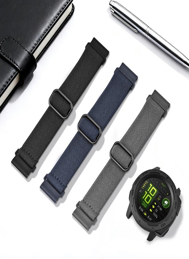 Bolesi 3 Pack Stretchy Nylon Watch Bands Compatible with Garmin Instinct 2/3 45mm/1 Solar,22mm Soft Breathable Adjustable Sports Strap for Instinct 2 Surf/Tactical/Esports/Tide Accessory - Image 3