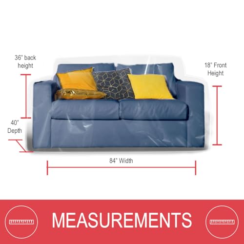 LAMINET Deluxe Heavy-Duty Crystal-Clear Furniture Protectors Protects Dust, Dirt, Spills, Pet Hair and Dander, Paws and Claws Sofa-36”RH x 18" FH x 84”W x 40" D, Loveseat Sofa - Image 3