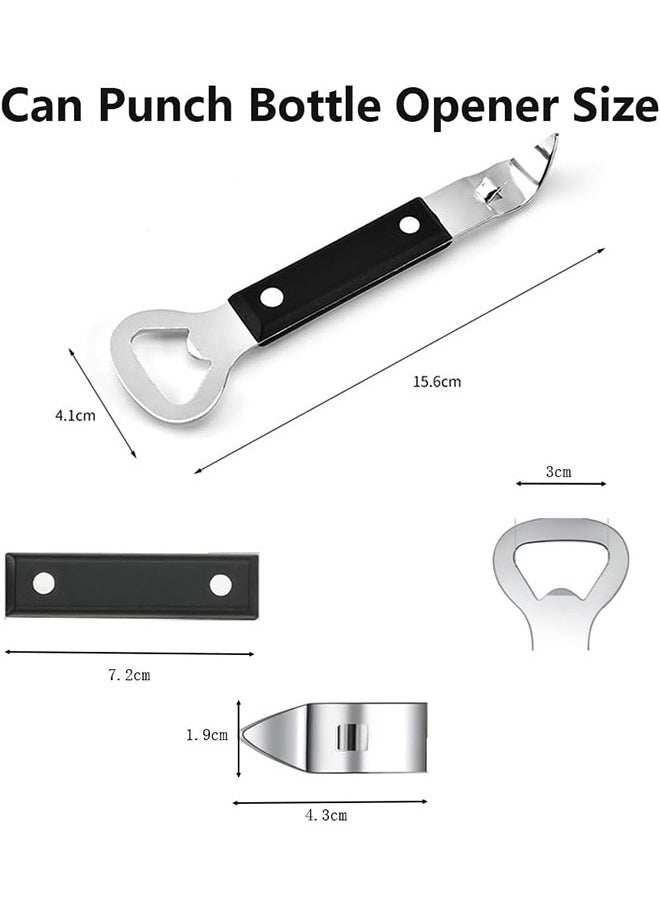 Garlo - Bottle Punch Can, Opener Stainless Steel, Beer Bottle Opene,r Punch Bottle Opener with Wood Handle for Manual Bottles Cans - Image 1
