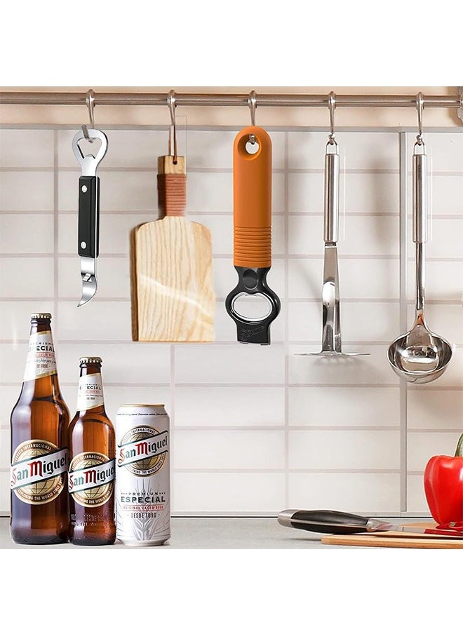Garlo - Bottle Punch Can, Opener Stainless Steel, Beer Bottle Opene,r Punch Bottle Opener with Wood Handle for Manual Bottles Cans - Image 1
